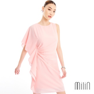 [MILIN] Savor mini Dress One Sholder draping dress เดรสสั้นไหล่เดียวจับจีบช่วงเอว