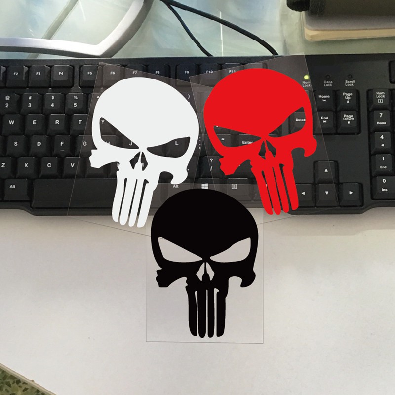 Skull บุคลิกภาพ Decals สติ๊กเกอร์ติดรถยนต์สะท้อนแสงกันน้ํา