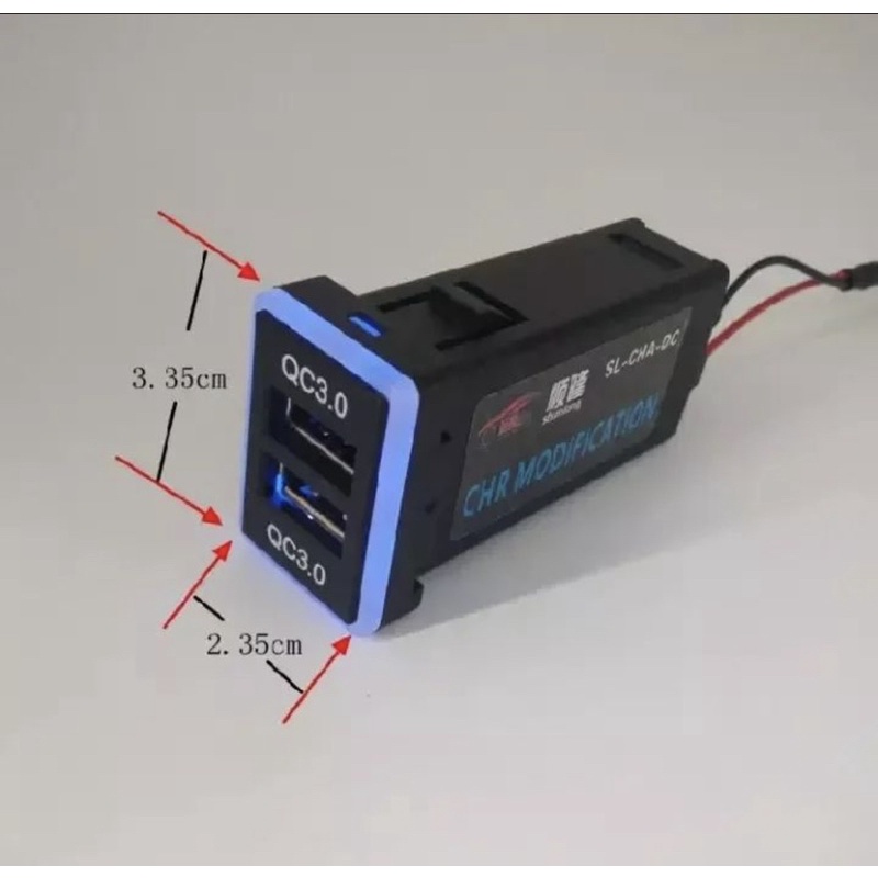 fast ชาร์จUSB QC 3.0พร้อมสายมีฟิวส์ Y-socket (toyota)