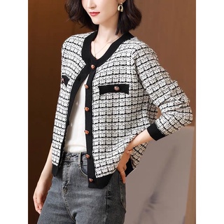 cardigan scot เสิ้อคลุมไหมพรทลายสสก๊อต เรียบหรู ใส่ทำงาน ใส่เที่ยวน่ารัก