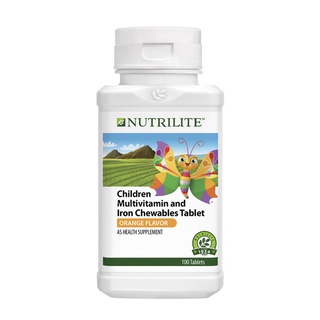 Nutrilite Children Multivitamin And Iron Chewables วิตามินรวมและธาตุเหล็ก เม็ดเคี้ยวสำหรับเด็ก แท็บเล็ต - 100 เม็ด