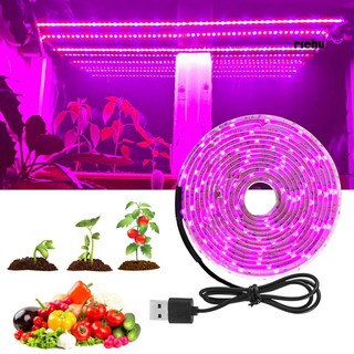 เบา❤2/3/5m 5V USB Flexible Full Spectrum 2835SMD LED Plant Growth Lamp Light Strip