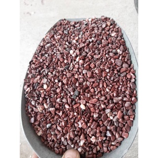 หินสีตู้ปลา สีเลือดหมู เม็ดขนาดเล็ก บรรจุ 500 กรัม