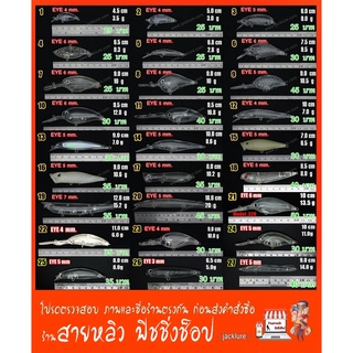 เหยื่อปลอมตกปลา บอดี้เหยื่อปลอมเตรียมพร้อมทำสี  Fishing Lure (มีสินค้าพร้อมส่งในไทย)