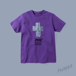 เสื้อยืดสีม่วง สกีนลายPRAY KWAKK!!! - Track 8