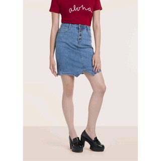 ( Last One!) Denim Skirt with a front Slit กระโปรงยีนส์สั้น ทรงสวยมาก