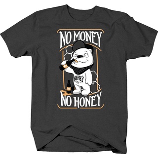 เสื้อยืดแขนสั้น พิมพ์ลายหมี Gangster No Money No Honey แฟชั่นสตรีท สําหรับเป็นของขวัญวันเกิดสามารถปรับแต่งได้