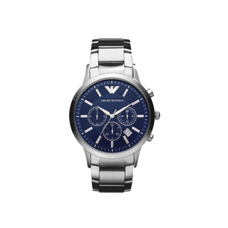 EMPORIO ARMANI นาฬิกาข้อมือผู้ชาย รุ่น AR2448 Classic Chronograph Navy Blue Dial - Silver