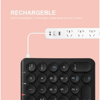 Jomaa คีย์บอร์ดตัวเลขไร้สาย บลูทูธ 22 คีย์ แบบพกพา ชาร์จได้ สําหรับ i0s Windows M.c