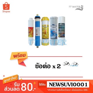 Colandas RO ไส้กรองน้ำ 5 ขั้นตอน(Resin) [ CoRo 75 gpd ]( แถม ข้อต่อ 2 ตัว )