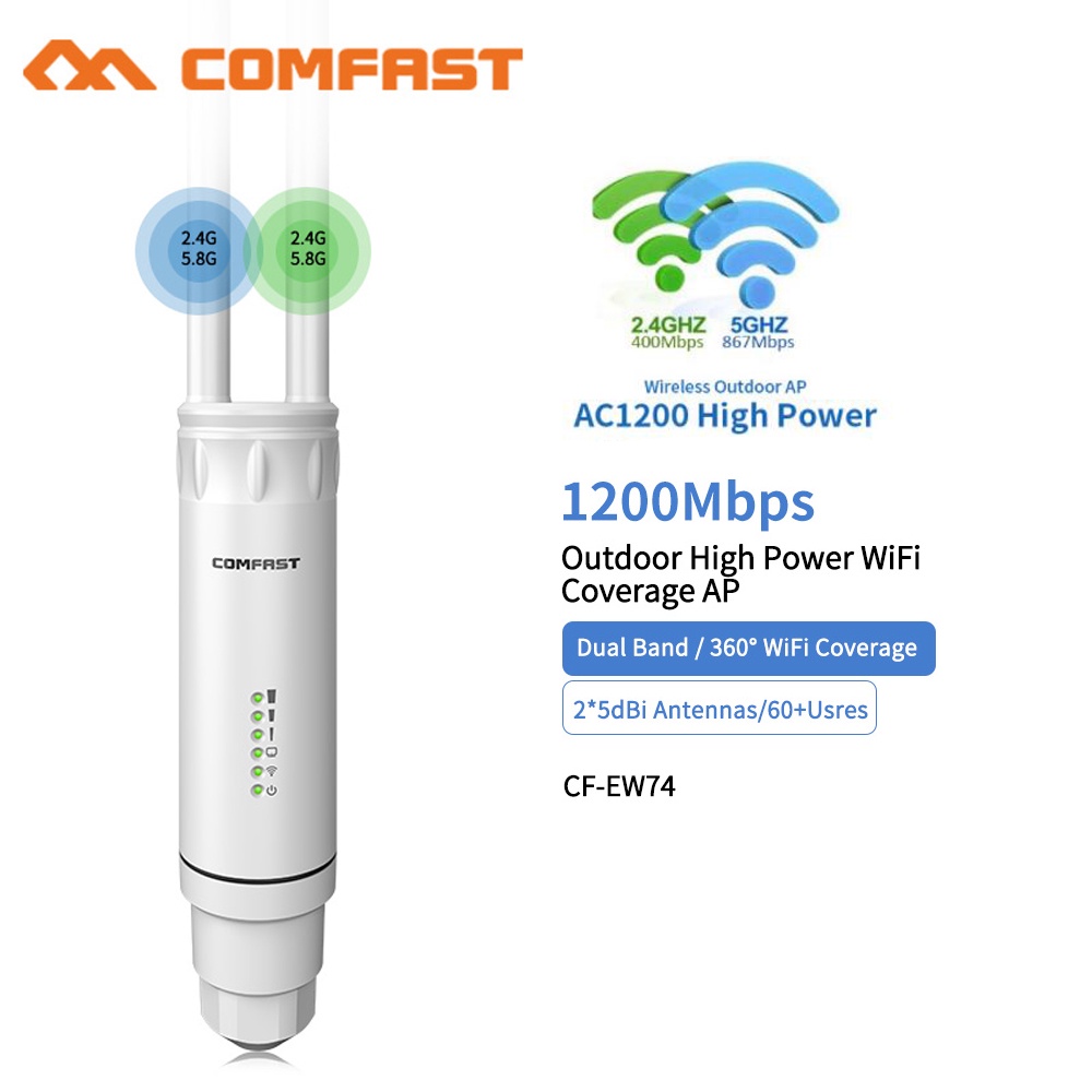 Comfast CF-EW74 1200Mbps 2.4Ghz & 5Ghz High Power Outdoor Access Point WiFi Repeater EW74