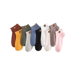 🧦สินค้าพร้อมส่ง🧦 ถุงเท้า แบบสั้น ลายหมี Brown Bears🐻  ถุงเท้าข้อสั้น ถุงเท้าแฟชั่น ใส่สบาย ผ้านิ่ม ไม่ย้วย 1แพ็ค 10คู่