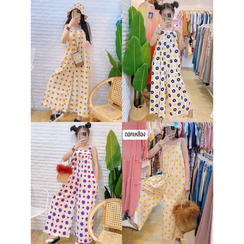 พร้อมส่ง จั๊มสายเดียวผ้าฝ้ายพิมพ์ลายสวยๆ งานใส่สบาย น่ารักชิกๆมากค่า