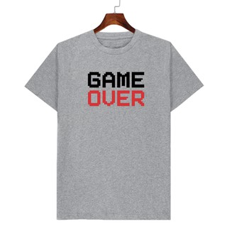 เสื้อยืด สีเทาท๊อป GAME OVER คอกลม มีเก็บปลายทาง