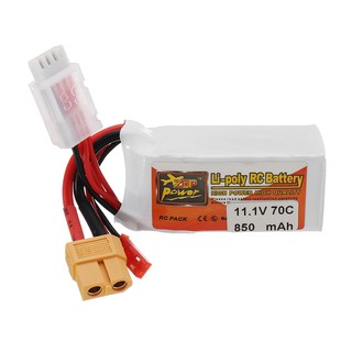 [Pre Order] ZOP POWER 11.1V 850mAh 70C 3S Lipo แบตเตอรี่ พร้อมปลั๊ก JST Plug XT60 RC Parts เครื่องชาร์จแบตเตอรี่