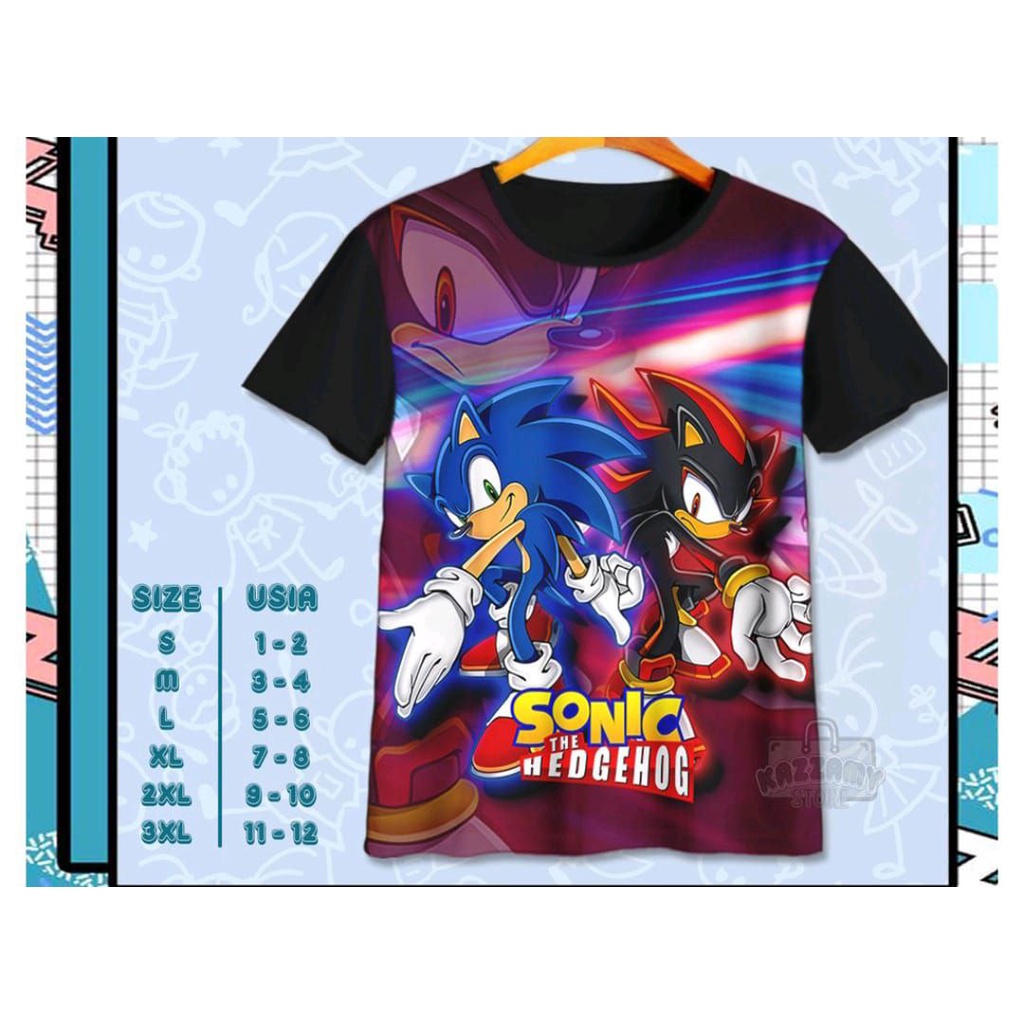 เสื้อยืด พิมพ์ลาย SONIC BOOM 3 มิติ
