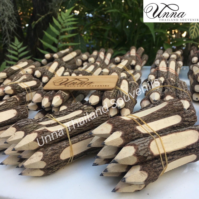ดินสอไม้แพคละ 10 แท่ง (1 แพคมี 10แท่ง) สำหรับ DIY ของฝาก ของที่ระลึก Thailand handmade souvenirs