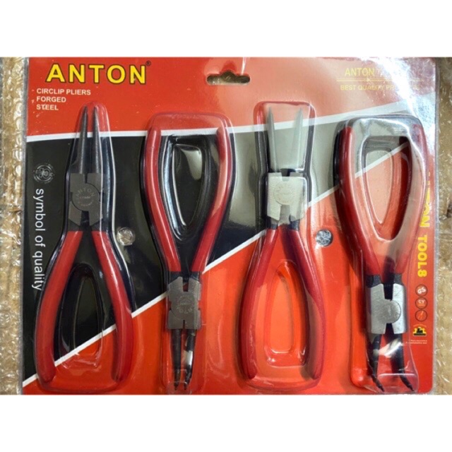 ชุดคีมหุบ คีมถ่าง 4 ตัวชุด ด้ามแดง ANTON แอนตัน German ราคาถูกที่สุด