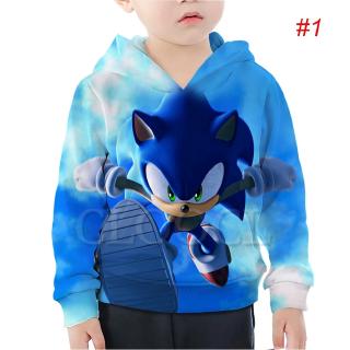 Sonic Blue Hedgehog มาริโอการ์ตูนเด็กเย็นสบาย ๆ เสื้อกันหนาวหมวก 3D พิมพ์ลำลองเด็กสาวเสื้อแจ๊กเก็ต