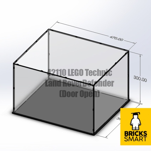 เคสอะคริลิค พร้อมฐานสีดํา สําหรับ LEGO Technic Land Rover Defender (เปิดประตู) 42110