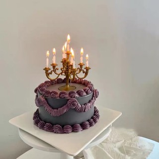 เทียนวันเกิด เชิงเทียนวันเกิด +เทียนสีขาว 9 เล่ม (พร้อมส่งจา…