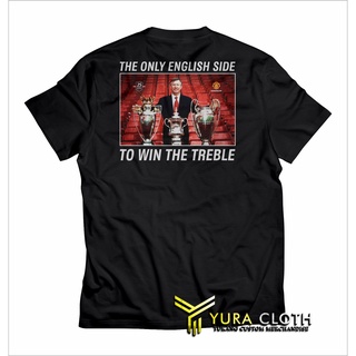 เสื้อยืด พิมพ์ลาย Distro MANCHESTER UNITED TREBLE WINNER SIR ALEX FERGUSON สําหรับผู้ชาย