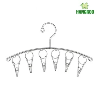 HANGROO H514 ราวหนีบผ้า ที่หนีบผ้า สแตนเลส 20 หนีบ ที่ตากชุดชั้นในและถุงเท้า แข็งแรง น้ำหนักเบา