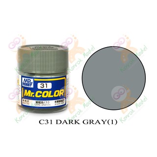 สีสูตรทินเนอร์ Mr.hobby Mr.color C31 Dark Gray (1) Semi-Gloss 10ml