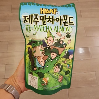 อัลมอนด์อบเคลือบครีมชาเขียว HBAF Jeju Matcha almond 190g.