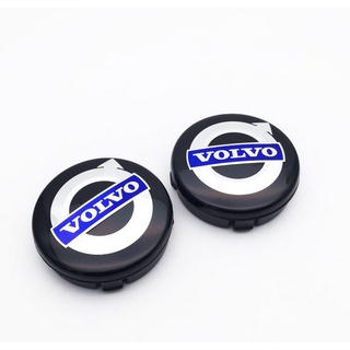 ราคาต่อ 4 ชิ้น โลโก้ วอลโว่ ดำเงิน  ดุมล้อ ไซส์ 64mm Converted Car Wheel Center Hub Caps for Volvo black silver XC60 V70