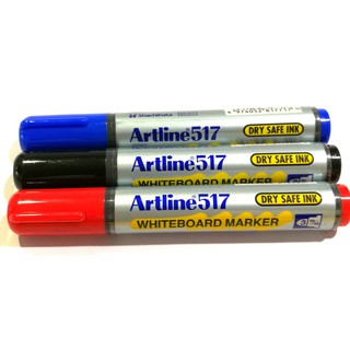 ปากกาไวท์บอร์ด Artline EK-517 ไร้กลิ่นฉุน ไม่มีสารอันตราย จำหน่าย ชุดละ 3 ด้าม คละสีได้