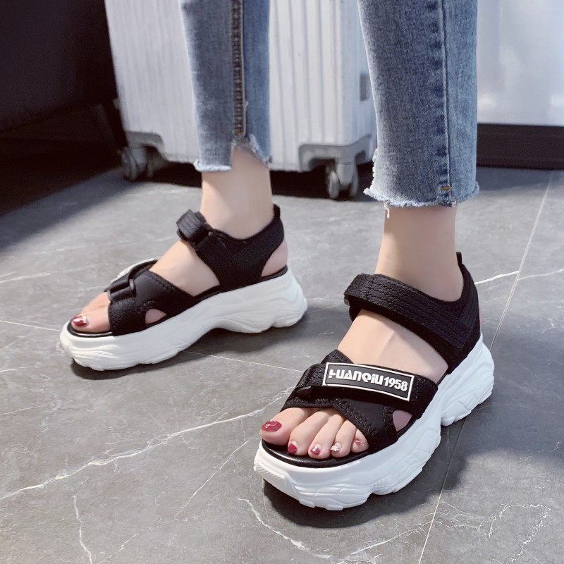 [พร้อมส่ง] ?รองเท้ารัดส้น ALLEY เสรืมส้นหนาถึง 6 เซนติเมตร สายปรับได้