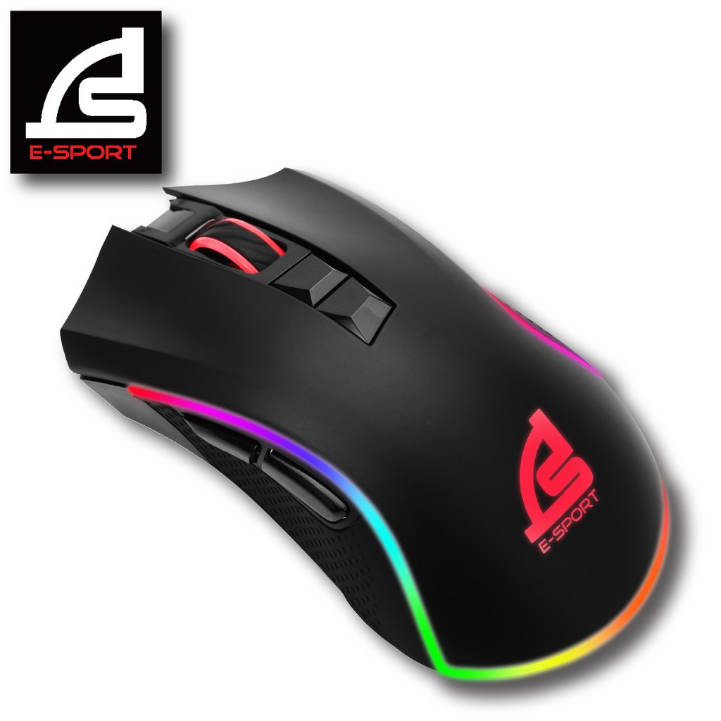 MOUSE (เมาส์) SIGNO GM-9615 LASTER MACRO GAMING MOUSE (BLACK)