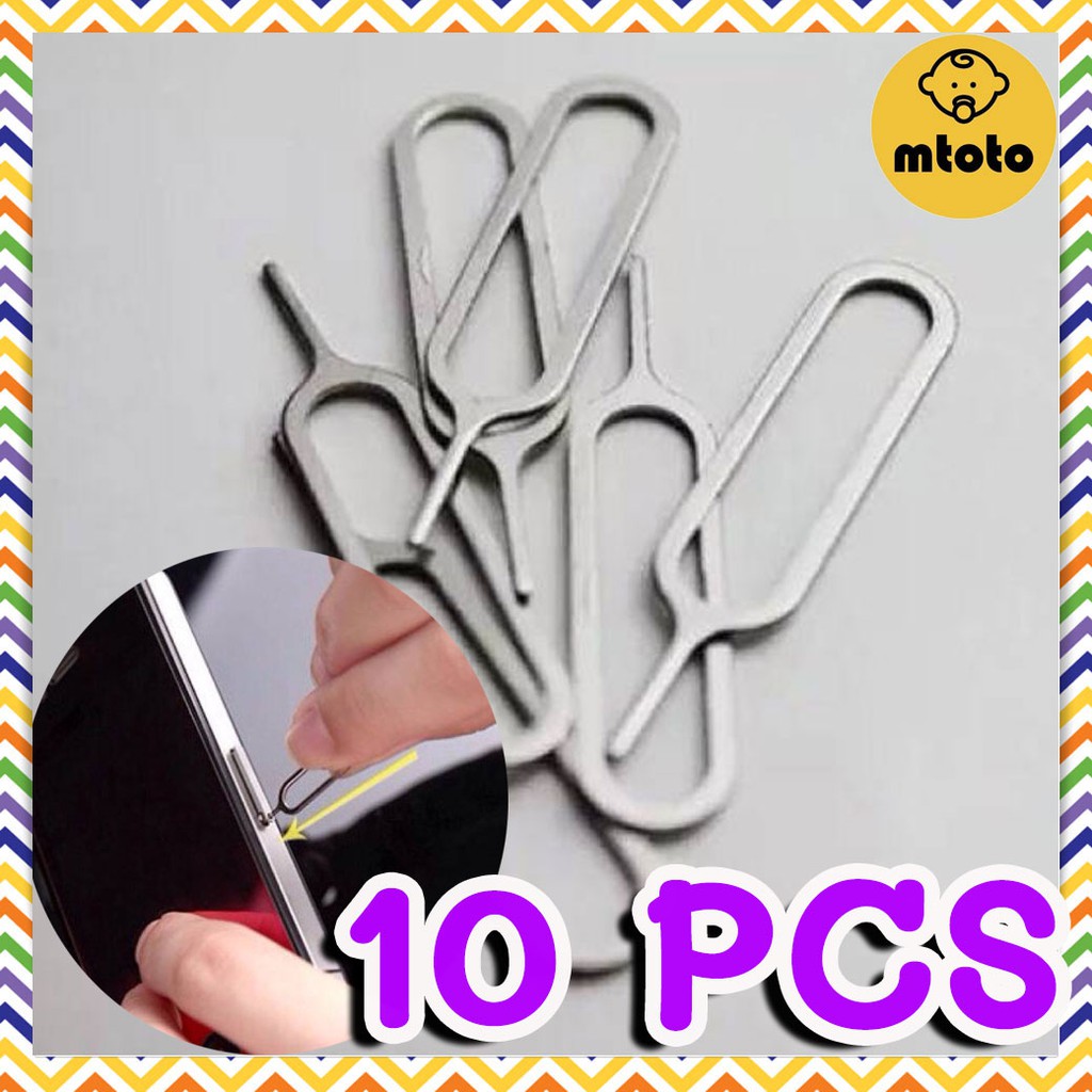 MTOTO (10 ชิ้น) เข็มสำหรับจิ้มถาดใส่ซิมมือถือ ไอโฟน และมือถือแอนดรอยด์ หรือมือถือรุ่นที่มีถาดซิมแบบต้องใช้เข็มจิ้ม