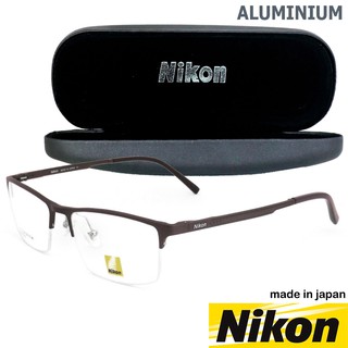 Nikon แว่นตา รุ่น 6342 C-4 สีน้ำตาล กรอบเซาะร่อง ขาสปริง วัสดุ อลูมิเนียม (สำหรับตัดเลนส์) กรอบแว่นตา Eyeglasses