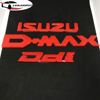 ป้าย โลโก้ ISUZU D-MAX Ddi ติดท้ายรถกระบะ สีแดง สำหรับ Isuzu D-MAX 2012-2018