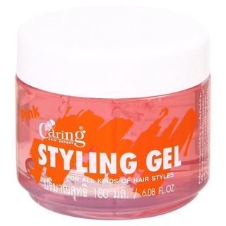 ราคาพิเศษ!! แคริ่ง เจลจัดแต่งทรงผม สีชมพู 180มล. Caring Pink Styling Gel 180ml