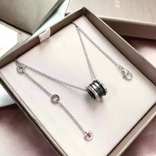 Bvlgari สร้อยคอโซ่เซรามิค ขนาดเล็ก หรูหรา สีดํา และสีขาว แฟชั่นฤดูใบไม้ผลิ สําหรับผู้หญิง G831