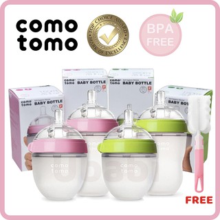 [🇺🇸 ผลิตในอเมริกา 🇺🇸 ]  Comotomo Como ขวดนม Tomo ขวดนมพยาบาลธรรมชาติ 5 oz 150ml / 8 oz ขวดนมซิลิโคนสำหรับเด็ก 250ml ขวดนมคอกว้าง Botol Susu Comotomo Puting Susu Comotomo