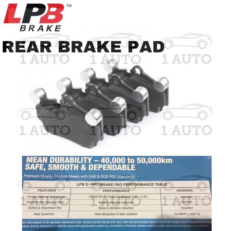 LPB E-PRO SEMI METALLIC REAR BRAKE PAD VW TOUAREG 7LA 7L6 3.2 3.6 CAYNE 9PA AUDI Q7 4LB 3.0TDI