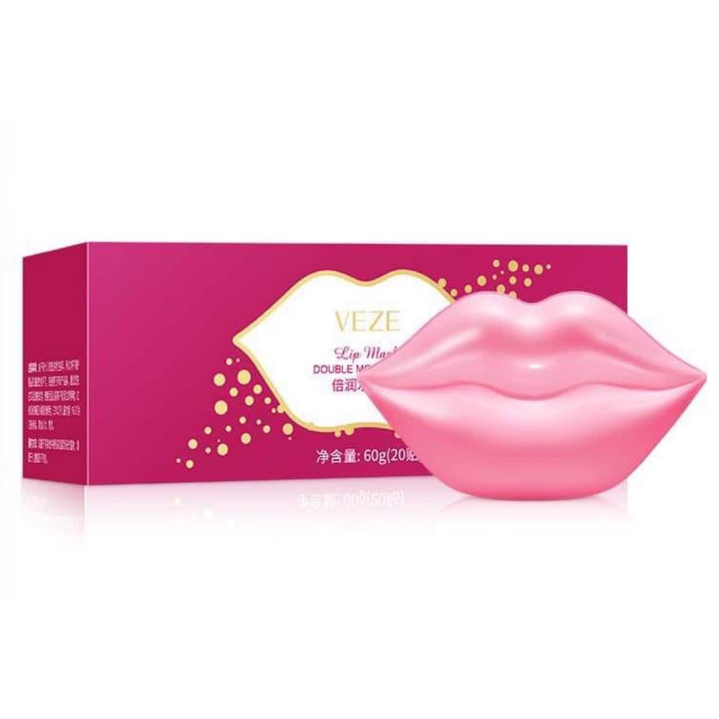 มาส์กบำรุงปาก VEZE มาสก์ปากคอลลาเจน กระปุกชมพู 20แผ่น VEZE LIP MASK บำรุงผิวปากให้เนียนนุ่มชุ่มชื้น 