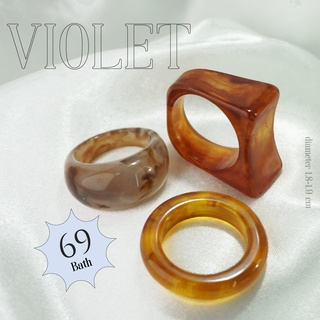 แหวนเซ็ท 69 บาท | VIOLET |  แหวนแฟชั่น มินิมอล แหวนอะคริลิค แหวนสไตล์เกาหลี แหวนราคาถูก แหวนสีน้ำตาล แหวนหินอ่อน