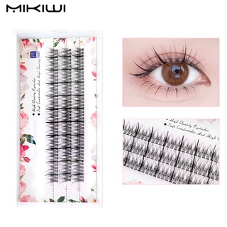 Mikiwi False Eyelashes Fishtail Eyelashes Single Cluster Thicken Fairy Lashes Eyelashes Extension 3 Rows