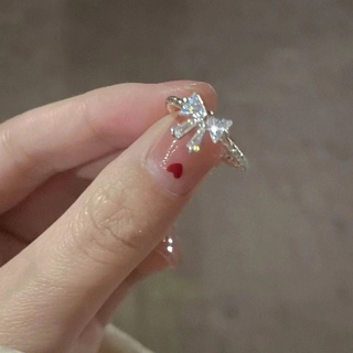 Ring of Sterling Silver Bow Opening เพื่อปรับแหวนเพชรสาวหวาน