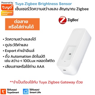 Tuya เซ็นเซอร์วัดแสง แบบใส่ถ่านหรือเสียบสาย สัญญาณ Zigbee Brightness Light Sensor