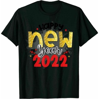 เสื้อยืดผ้าฝ้ายพิมพ์ลายขายดี เสื้อยืด ผ้าฝ้าย พิมพ์ลาย Happy Year Eve 2022