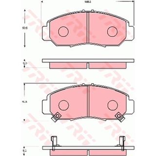 ผ้าดิสเบรคหน้า ACCORD ปลาวาฬ 2003- Gen8 2008- CIVIC FD FB BR-V 2015- STREAM 2.0 ODYSSEY GDB7634 TRW