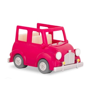 LIL WOODZEEZ PINK CAR WITH SUITCASE รถของเล่นสีชมพู พร้อมกระเป๋าเดินทางสำหรับตุ๊กตา