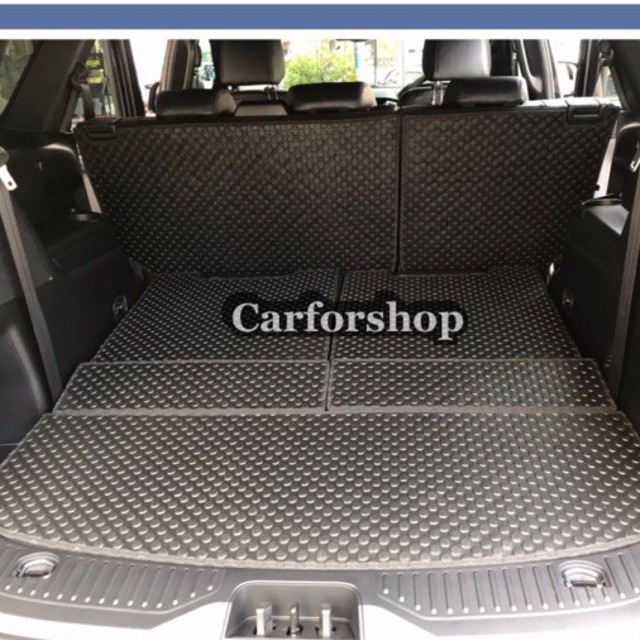แผ่นปูท้ายรถ FORD EVEREST ลายกระดุมEVA ตอน2 ตอน3+แผ่นปิดกล่อง 7ชิ้น
