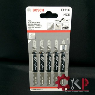 ใบเลื่อยจิ๊กซอว์ BOSCH ตัดไม้ NO. T111C (5ใบ/แพค)